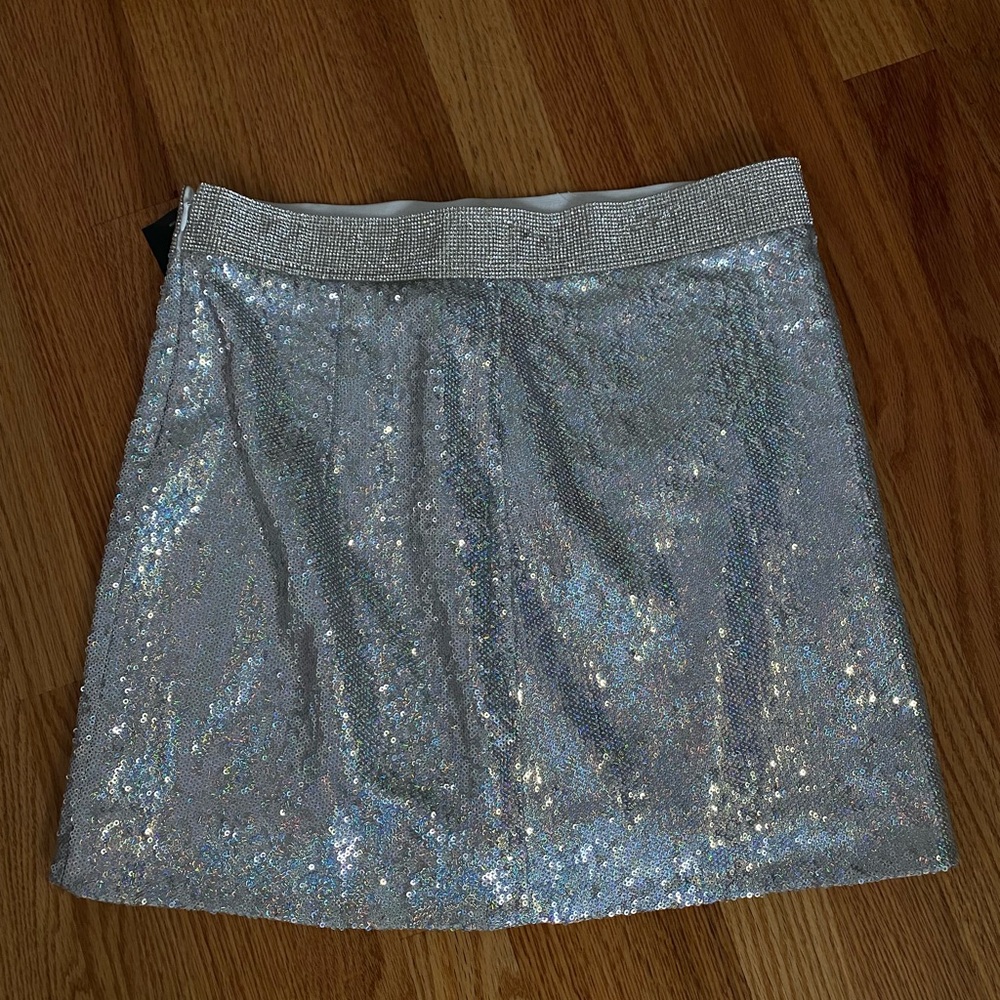 Sparkle Y2K skirt with rhinestone waistband. Size large, new with tags!